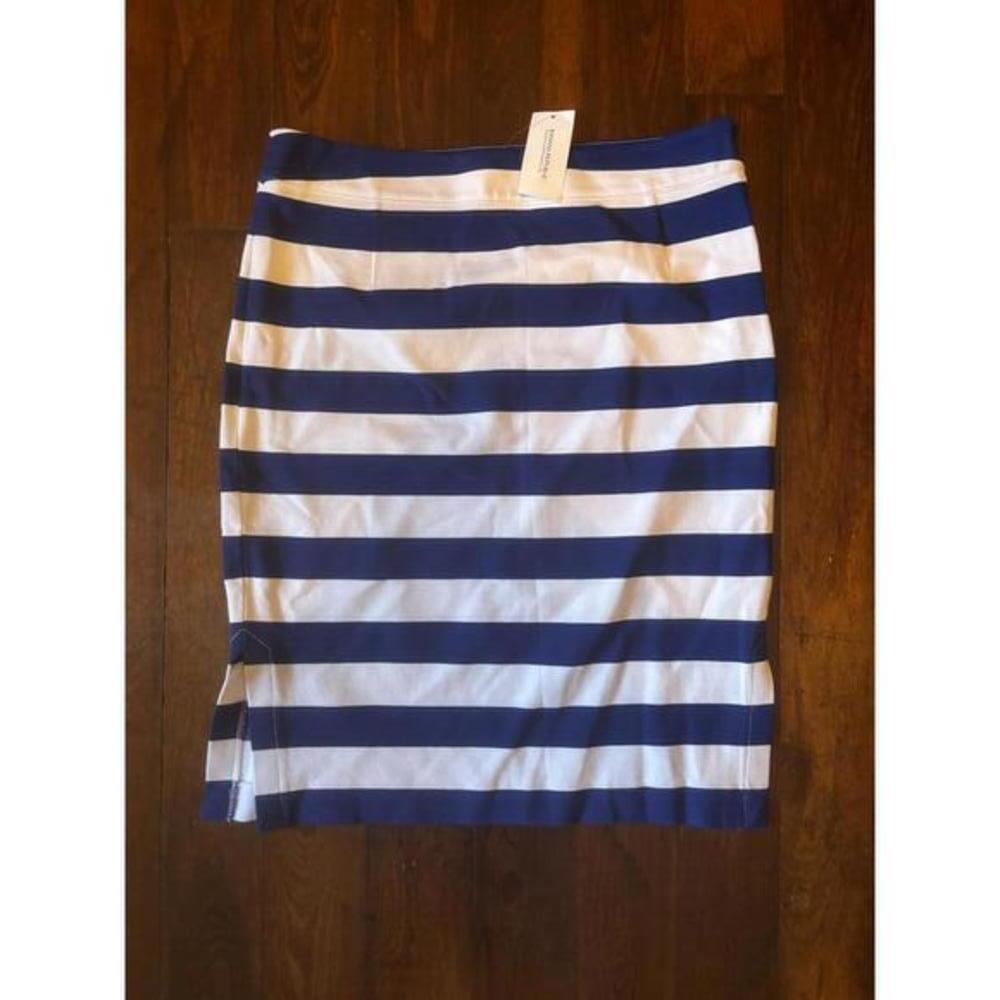 Banana Republic NWT Blue White Strip Stretch Skirt - Size 6